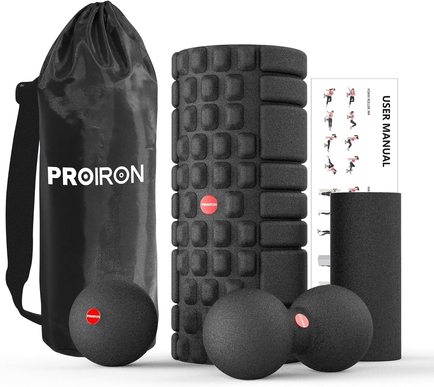 PROIRON Foam Roller Set 5-in-1 Complete Recovery Kit